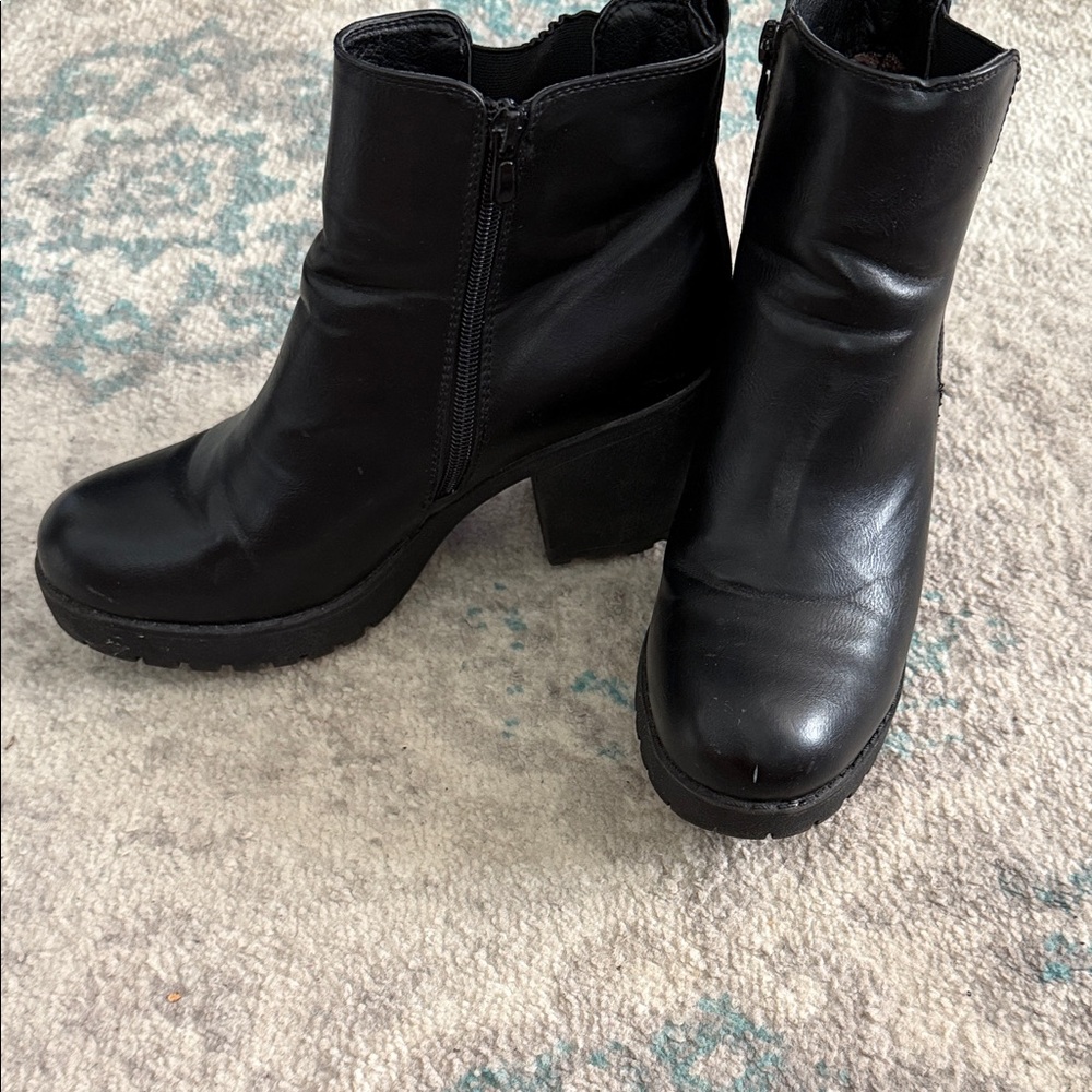 Sleek Black Leather Ankle Boots